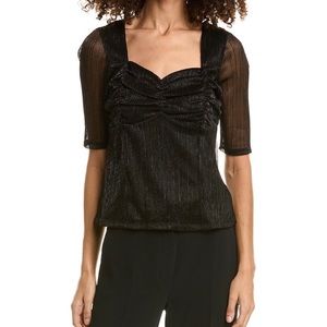 NWT Nicole Miller Noelle Top, size XL,black color.